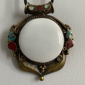 Brass & White Shell Necklace